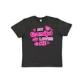 thumbnail image 1 of Inktastic My Grandpa Loves Me with Hearts and Kiss Youth T-Shirt, 1 of 5