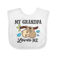 thumbnail image 1 of Inktastic My Grandpa Loves Me with Sloth and Hearts Boys or Girls Baby Bib, 1 of 4