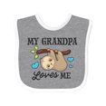 thumbnail image 1 of Inktastic My Grandpa Loves Me with Sloth and Hearts Boys or Girls Baby Bib, 1 of 4