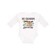 thumbnail image 1 of Inktastic My Grandpa Loves Me with Sloth and Hearts Boys or Girls Long Sleeve Baby Bodysuit, 1 of 5