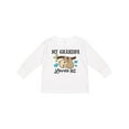 thumbnail image 1 of Inktastic My Grandpa Loves Me with Sloth and Hearts Boys or Girls Long Sleeve Toddler T-Shirt, 1 of 5