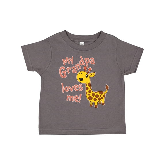 Inktastic My Grandpa Loves me- cute giraffe Boys or Girls Toddler T-Shirt