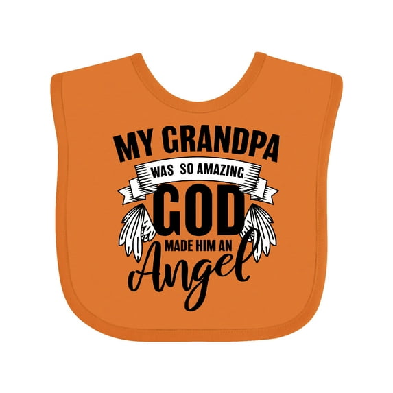 Inktastic My Grandpa Was So Amazing God Made Him an Angel Boys or Girls Baby Bib