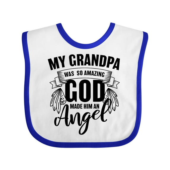 Inktastic My Grandpa Was So Amazing God Made Him an Angel Boys or Girls Baby Bib