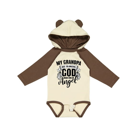 Inktastic My Grandpa Was So Amazing God Made Him an Angel Boys or Girls Long Sleeve Baby Bodysuit