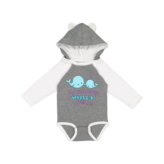 Inktastic My Grandpa Whale-y Loves Me Boys or Girls Long Sleeve Baby Bodysuit