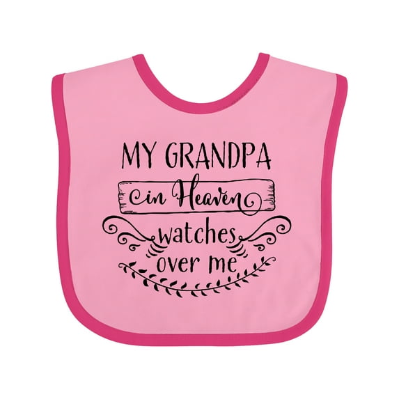 Inktastic My Grandpa in Heaven Watches over Me Boys or Girls Baby Bib