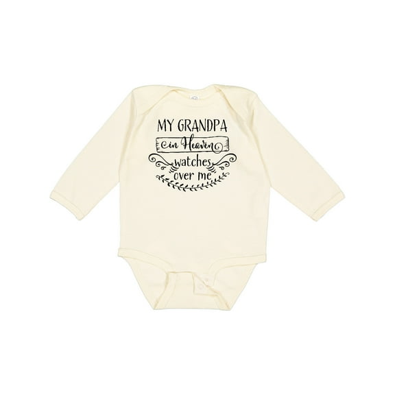 Inktastic My Grandpa in Heaven Watches over Me Boys or Girls Long Sleeve Baby Bodysuit