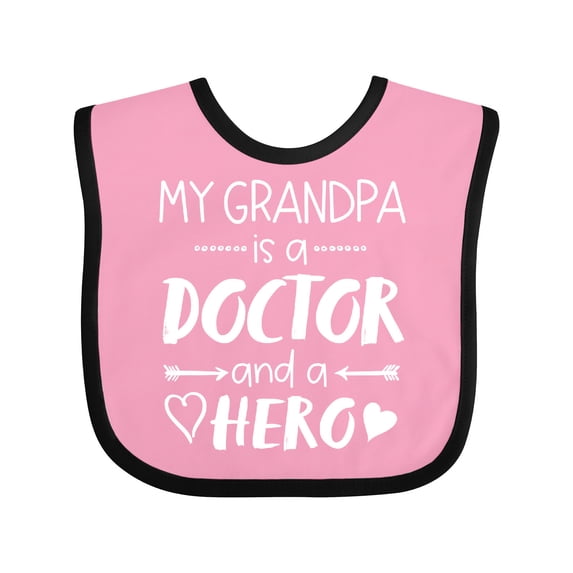 Inktastic My Grandpa is a Doctor and a Hero Boys or Girls Baby Bib