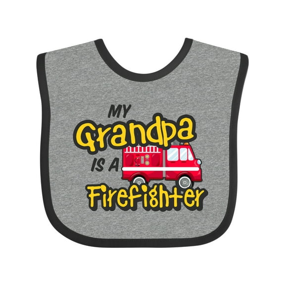 Inktastic My Grandpa is a Firefighter with Fire Truck Boys or Girls Baby Bib