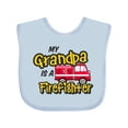 thumbnail image 1 of Inktastic My Grandpa is a Firefighter with Fire Truck Boys or Girls Baby Bib, 1 of 4