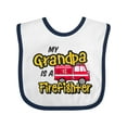 thumbnail image 1 of Inktastic My Grandpa is a Firefighter with Fire Truck Boys or Girls Baby Bib, 1 of 4