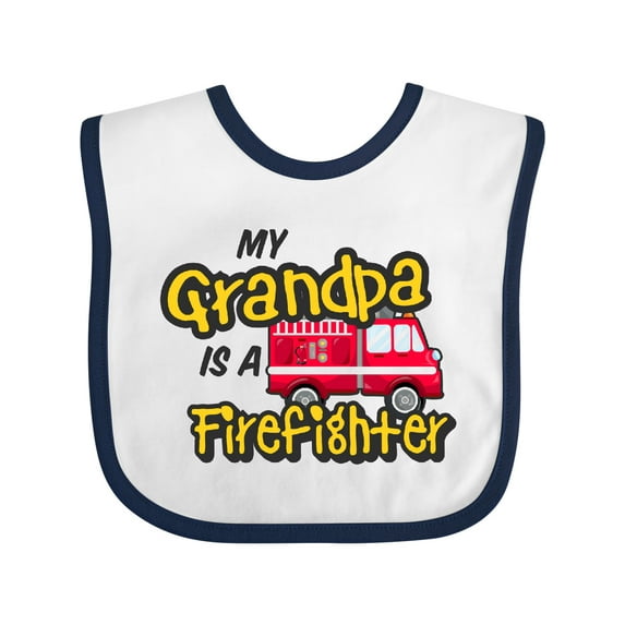Inktastic My Grandpa is a Firefighter with Fire Truck Boys or Girls Baby Bib