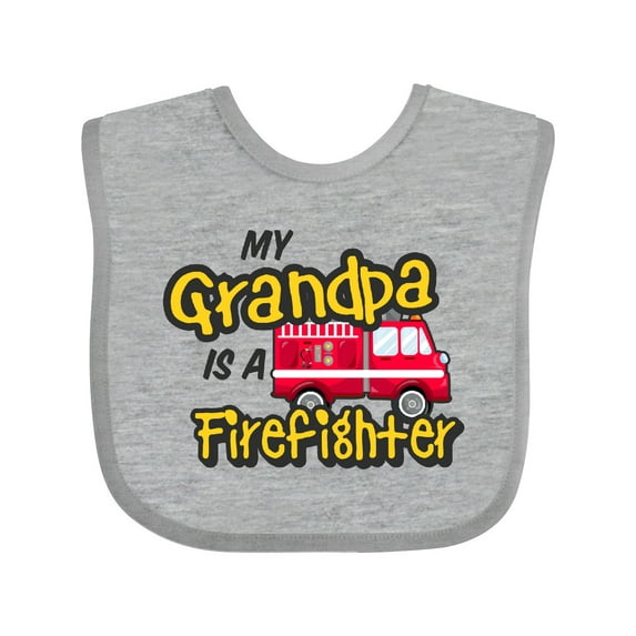 Inktastic My Grandpa is a Firefighter with Fire Truck Boys or Girls Baby Bib
