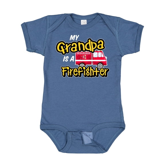 Inktastic My Grandpa is a Firefighter with Fire Truck Boys or Girls Baby Bodysuit
