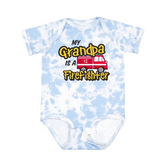 Inktastic My Grandpa is a Firefighter with Fire Truck Boys or Girls Baby Bodysuit