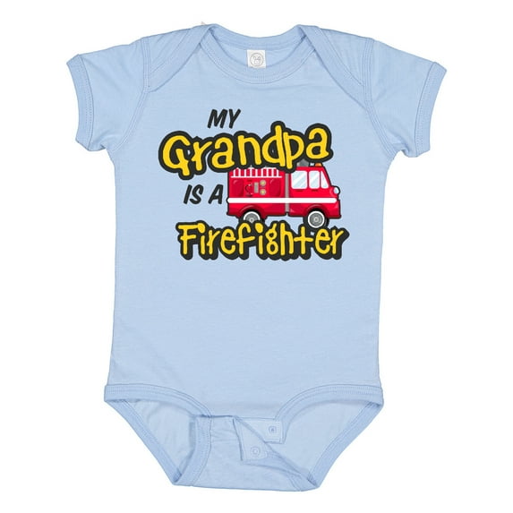 Inktastic My Grandpa is a Firefighter with Fire Truck Boys or Girls Baby Bodysuit