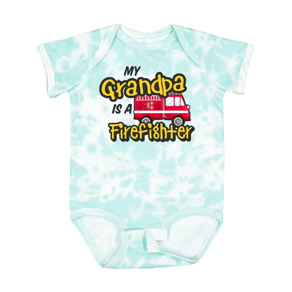 Inktastic My Grandpa is a Firefighter with Fire Truck Boys or Girls Baby Bodysuit
