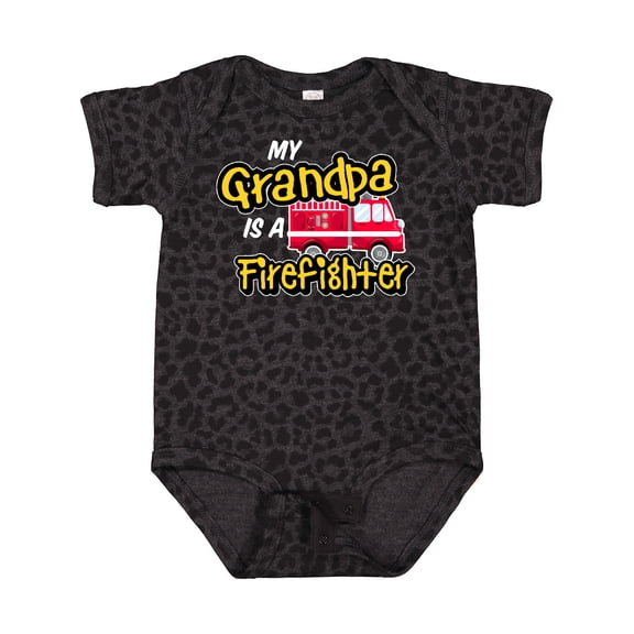 Inktastic My Grandpa is a Firefighter with Fire Truck Boys or Girls Baby Bodysuit
