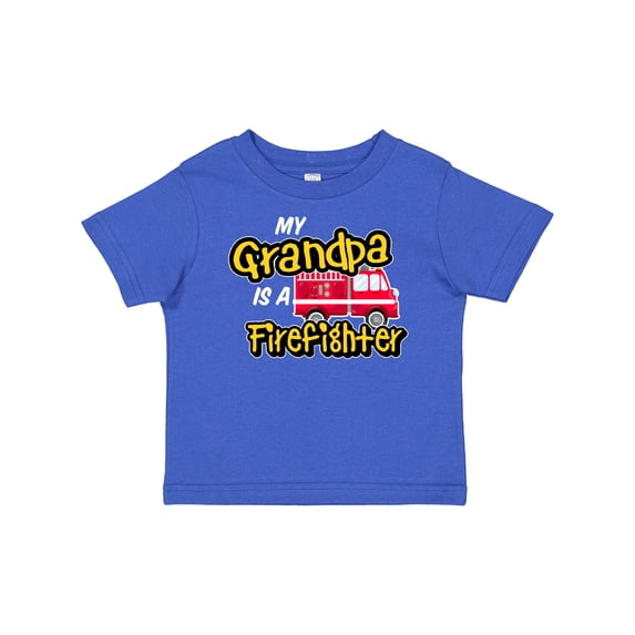 Inktastic My Grandpa is a Firefighter with Fire Truck Boys or Girls Baby T-Shirt