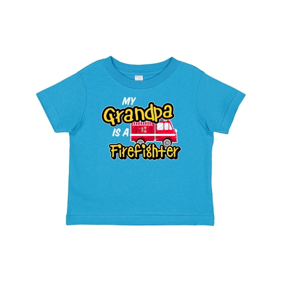 Inktastic My Grandpa is a Firefighter with Fire Truck Boys or Girls Baby T-Shirt