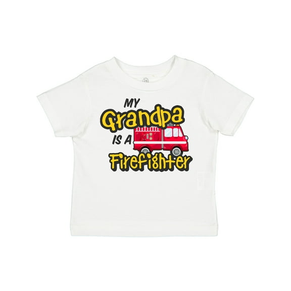 Inktastic My Grandpa is a Firefighter with Fire Truck Boys or Girls Toddler T-Shirt