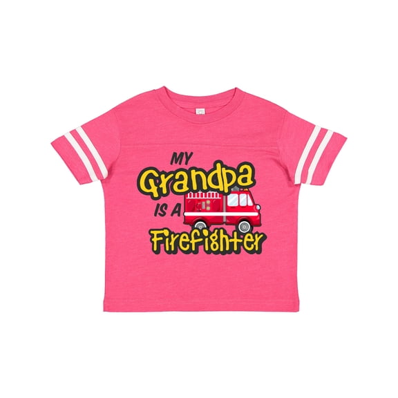 Inktastic My Grandpa is a Firefighter with Fire Truck Boys or Girls Toddler T-Shirt