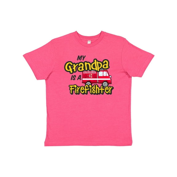 Inktastic My Grandpa is a Firefighter with Fire Truck Youth T-Shirt