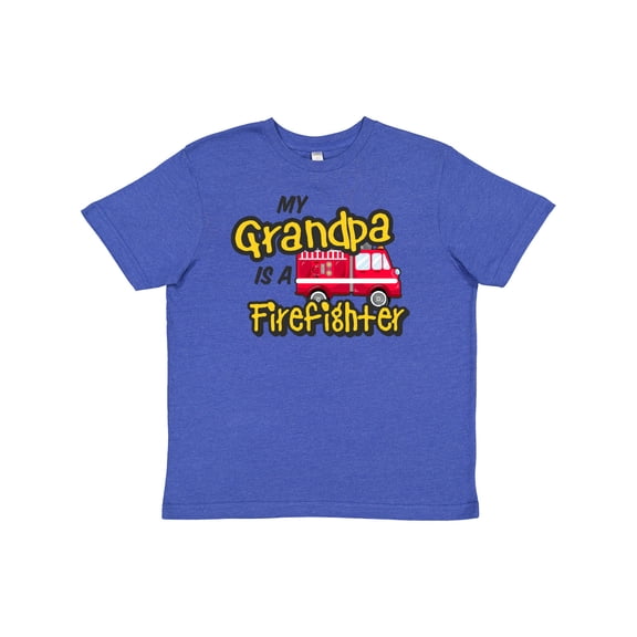 Inktastic My Grandpa is a Firefighter with Fire Truck Youth T-Shirt