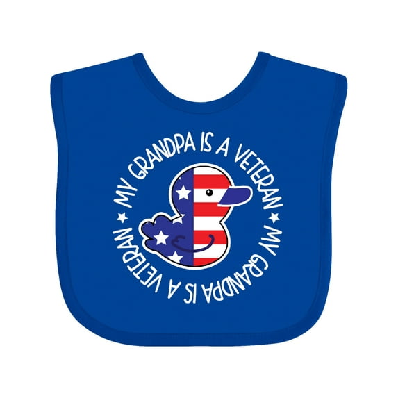 Inktastic My Grandpa is a Veteran Military Family Boys or Girls Baby Bib