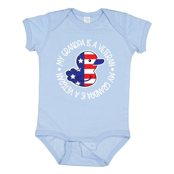 Inktastic My Grandpa is a Veteran Military Family Boys or Girls Baby Bodysuit