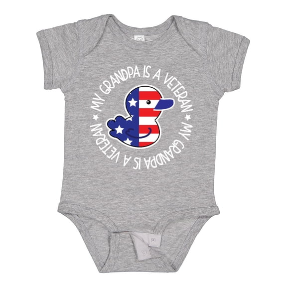 Inktastic My Grandpa is a Veteran Military Family Boys or Girls Baby Bodysuit
