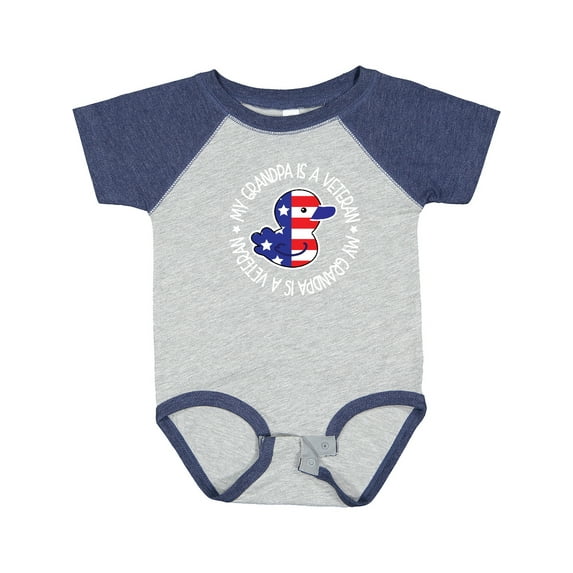 Inktastic My Grandpa is a Veteran Military Family Boys or Girls Baby Bodysuit