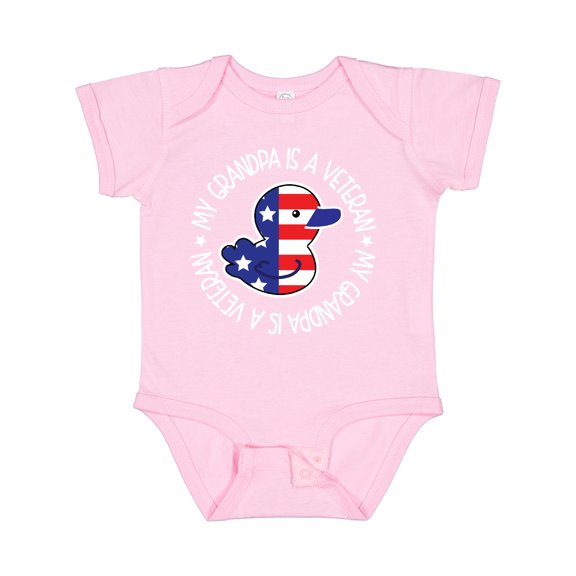 Inktastic My Grandpa is a Veteran Military Family Boys or Girls Baby Bodysuit