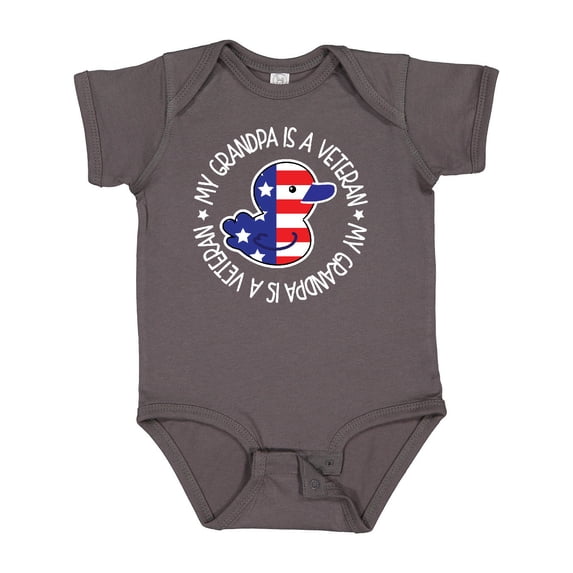 Inktastic My Grandpa is a Veteran Military Family Boys or Girls Baby Bodysuit