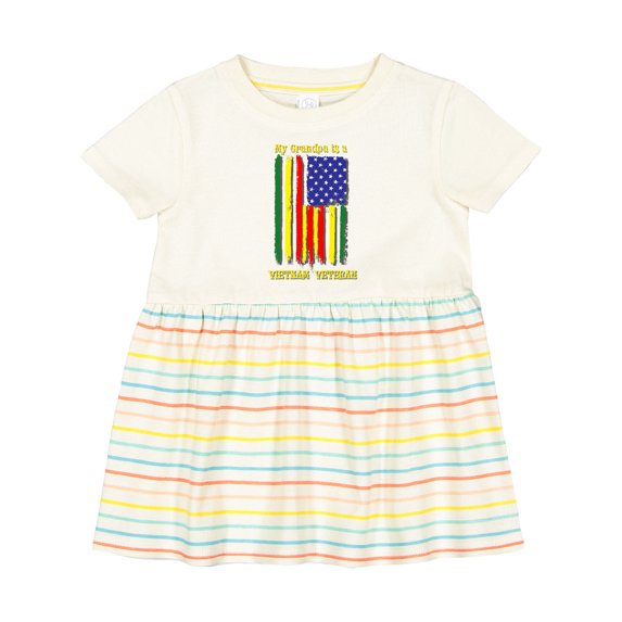 Inktastic My Grandpa is a Vietnam Veteran Girls Baby Dress