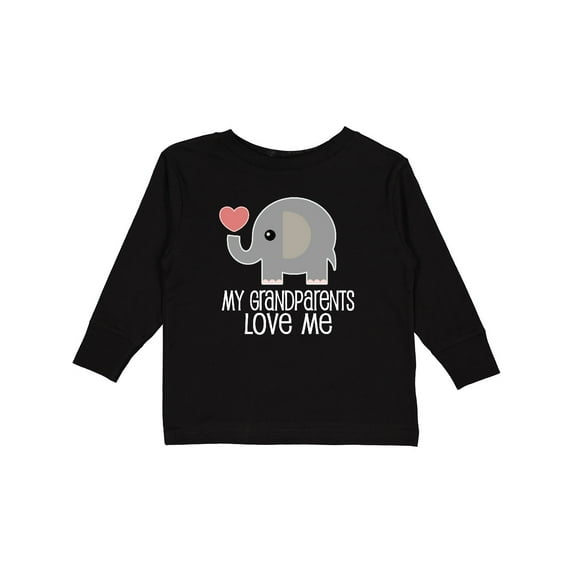 Inktastic My Grandparents Love Me Baby Clothes Boys or Girls Long Sleeve Toddler T-Shirt