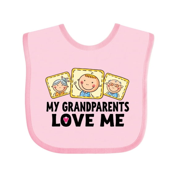 Inktastic My Grandparents Love Me Boys or Girls Baby Bib