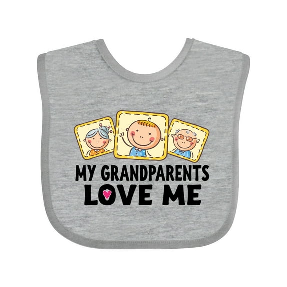 Inktastic My Grandparents Love Me Boys or Girls Baby Bib