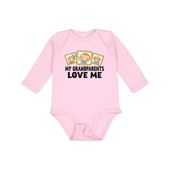 Inktastic My Grandparents Love Me Boys or Girls Long Sleeve Baby Bodysuit
