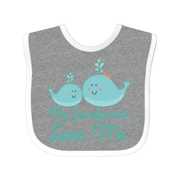 Inktastic My Grandparents Love Me Childs Boys or Girls Baby Bib