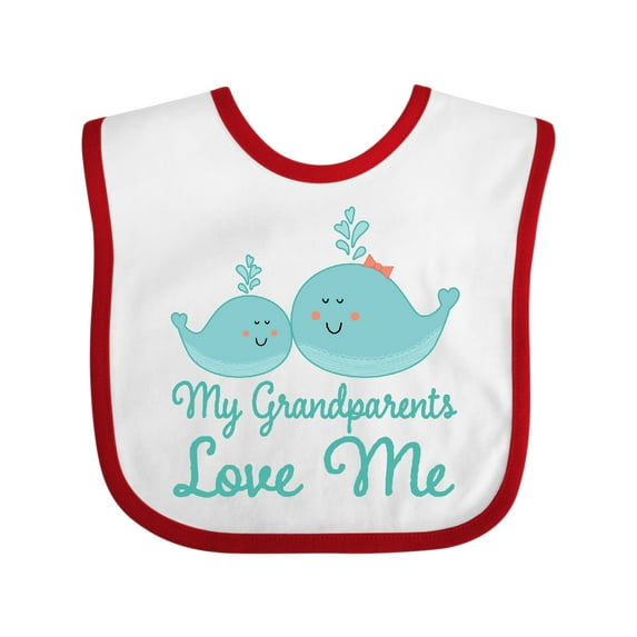 Inktastic My Grandparents Love Me Childs Boys or Girls Baby Bib