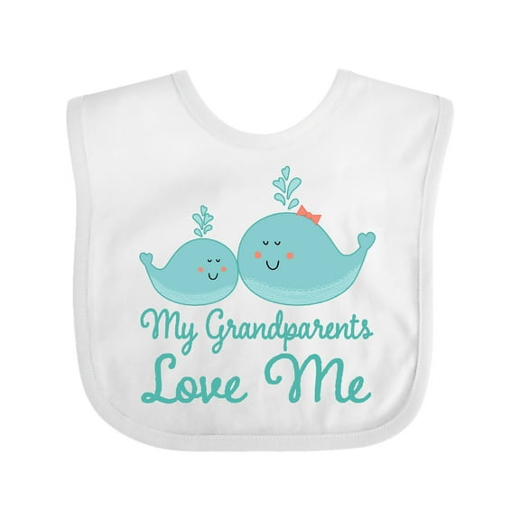 Inktastic My Grandparents Love Me Childs Boys or Girls Baby Bib