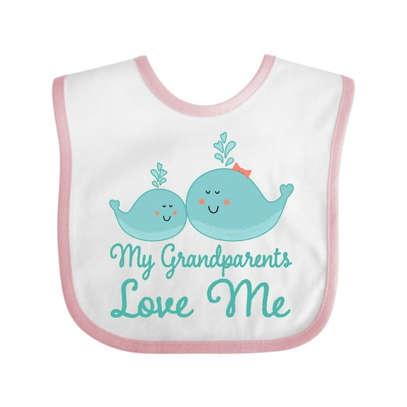 Inktastic My Grandparents Love Me Childs Boys or Girls Baby Bib