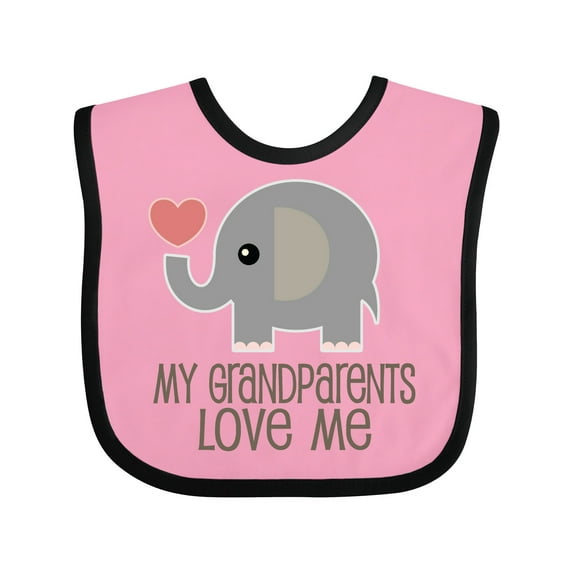 Inktastic My Grandparents Love Me Elephant Boys or Girls Baby Bib