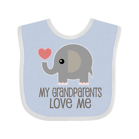 Inktastic My Grandparents Love Me Elephant Boys or Girls Baby Bib
