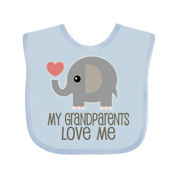 Inktastic My Grandparents Love Me Elephant Boys or Girls Baby Bib