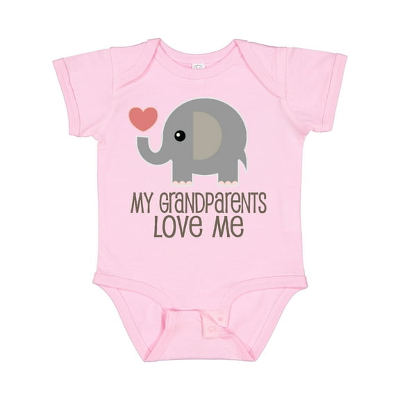 Inktastic My Grandparents Love Me Elephant Boys or Girls Baby Bodysuit