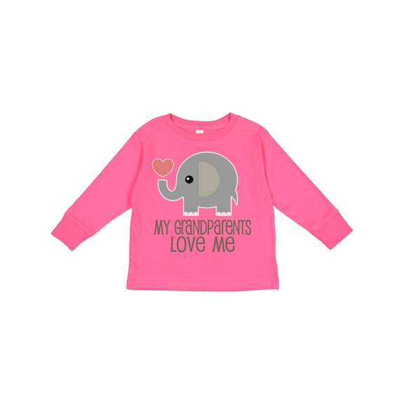 Inktastic My Grandparents Love Me Elephant Boys or Girls Long Sleeve Toddler T-Shirt
