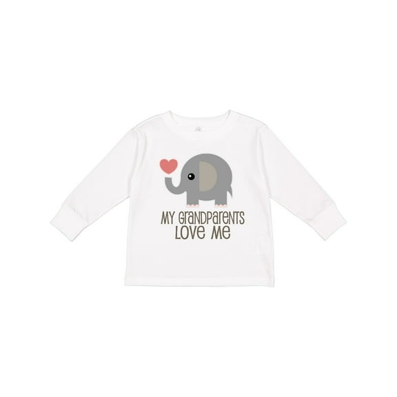 Inktastic My Grandparents Love Me Elephant Boys or Girls Long Sleeve Toddler T-Shirt